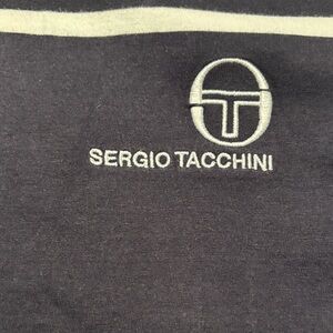 Sergio Tacchini Men's Black and White Long Sleeve Tee